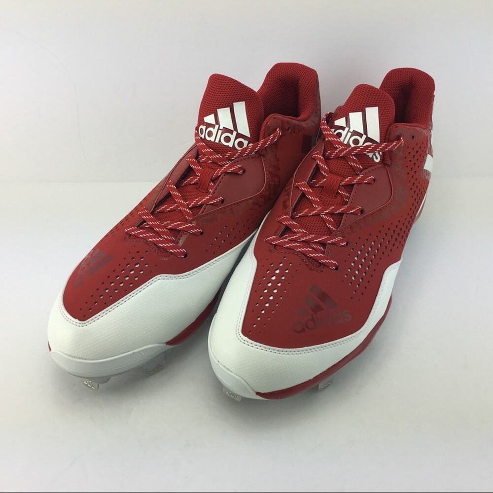 Adidas Red Football Shoes Metal Cleats Ortholite Insoles Mens Size 13 1/2